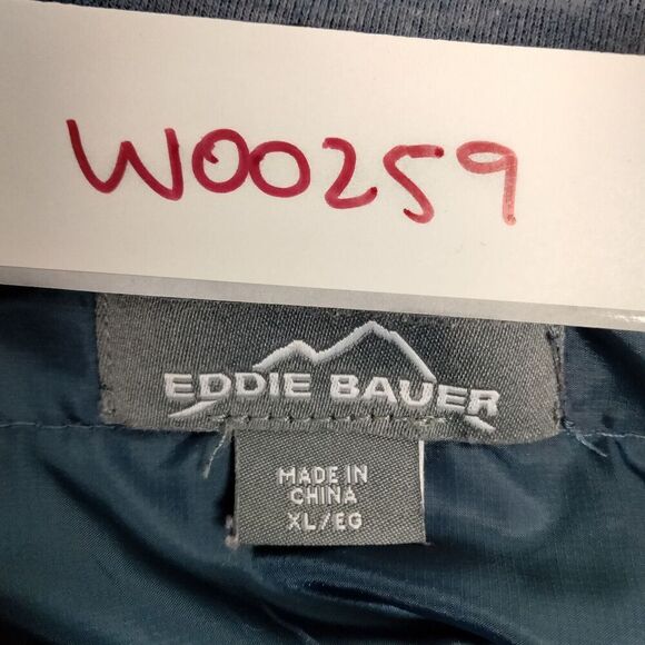 Eddie Bauer Mens Size XL Mixed Media Pullover Sweatshirt Blue Gray 1/4 Zip - Picture 11 of 11